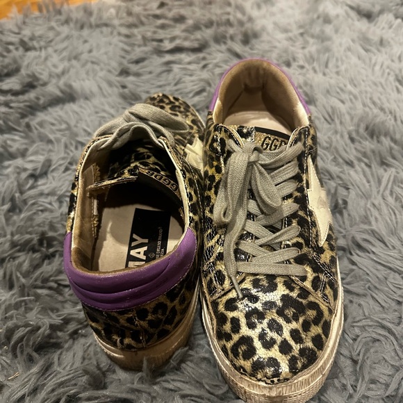 Golden Goose Silver Snake-Embossed Leather Super Star Low-Top Sneakers Size 37 - Picture 1 of 8